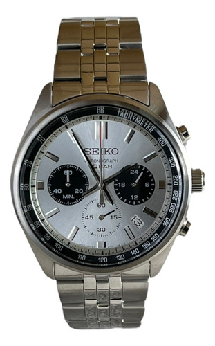 Reloj Seiko Plateado Hombre Chronografo Cuarzo Ssb425p1