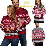 Sudadera Ugly Sweater Pareja Navideño Cuello Redondo 2pcs