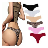 Pack De 6 Bragas Sexy Tanga Sin Costuras Para Mujer