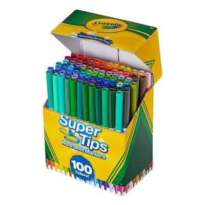 100 Plumones Crayola Marcadores Delgados Lavables Super Tips | Meses sin interés