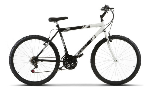 Bicicleta  De Passeio Ultra Bikes Bike Aro 26 Bicolor 18 Marchas Freios V-brakes Cor Preto-fosco/branco