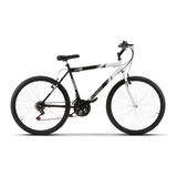 Bicicleta  De Passeio Ultra Bikes Bike Aro 26 Bicolor 18 Marchas Freios V-brakes Cor Preto-fosco/branco