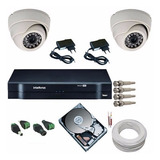 Kit 2 Câmeras 1.0 Mp Ir 24 Led + Dvr Intelbras 4ch Mhdx 1104