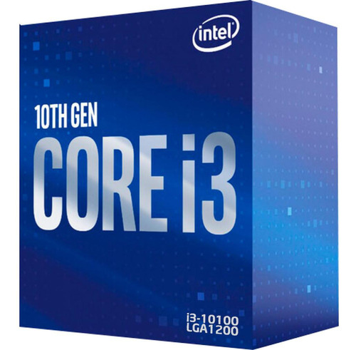 Processador Intel Core I3-10100 3.6ghz 4.3ghz 6mb Lga1200