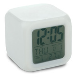Reloj Despertador Alarma Cubo Led, Cambia Colores Excelente!