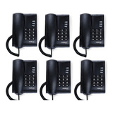 Kit 6 Un Telefone Pleno Preto Flash, Redial Mute Intelbras