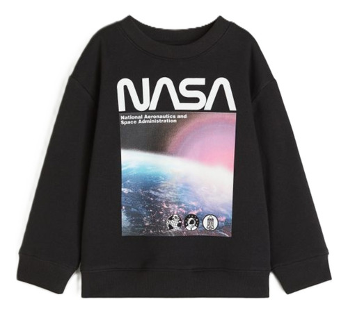 Buzo H&m Frizado Importado Unisex- Estampado Nasa