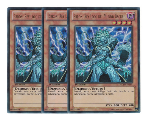 Yugioh 3x Brron Mad King Of Dark World Ultra 1st Lcjw-sp244