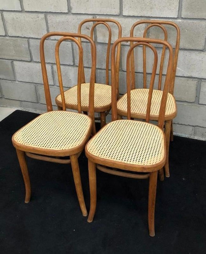 Antiguo Juego 4 Sillas Thonet Mod 391 Originales C/ Sello