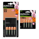 Cargador Duracell + 8 Pilas Aa Recargables 2500mah