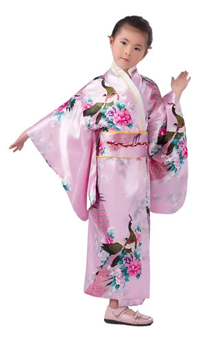 Traje De Kimono Japonés Tradicional Para Disfraz De Niña
