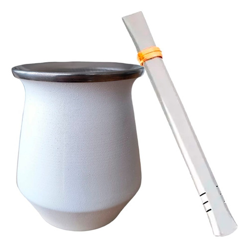 Mate Acero Inoxidable Térmico Rombo Bombilla Premium Chata