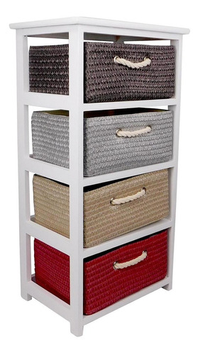 Mueble Organizador De Madera Con 4 Cajones