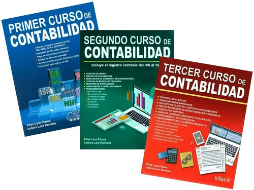 Pack 1 2 3 Cursos De Contabilidad Elias Lara Trillas