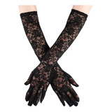 Guantes Largos De Encaje Traje De Cosplay Nupcial 45cm