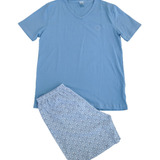 Kit2 Pijamas Masculino Camiseta E Shorts 100% Algodão Adulto