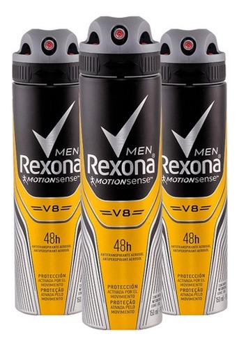 Kit 3 Desodorante Rexona Motionsense V8 Dry 48h 150ml