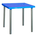 Mesa Cuadrada 75x75 Cms C/patas Metalicas Colombraro