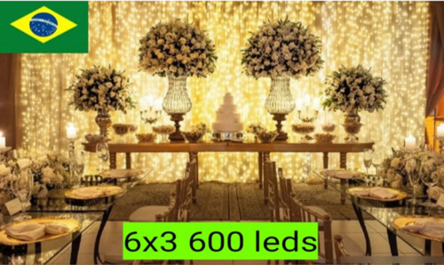 Cortina 600 Leds 6x3 Metros Bivolt Festas/natal/casamento 