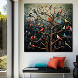 Cuadro Aves Colores Canvas Detalles De Naturaleza 60x60 An8