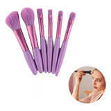 Kit X6u De Brochas Makeup Maquillaje Pocket Color Violeta