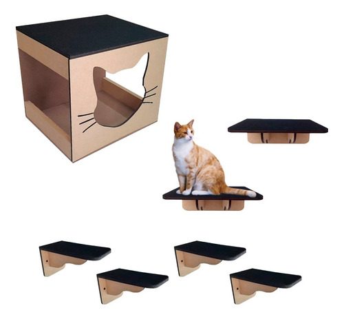 Kit Playground Gatos Arranhador Gato De Parede 7pcs Promoção