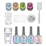 Juego De Esmalte De Uñas De Gel Imán, 4 Colores 7.5ml...