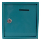 Caja De Seguridad Para Dinero Tipo Alcancia 16 X 16 X 15 Color Azul Turqueza