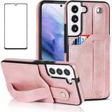 Funda Para Samsung Galaxy S22 Plus /  Rosa Con Tarjetero