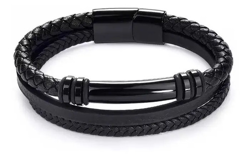 Elegante Pulsera Cuero Genuino Y Acero Inox Calidad Y Diseño | Meses sin interés