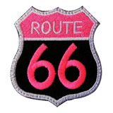 Parche Bordado Route 66 Biker Girl - Ruta 66 Colores Chicas