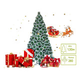 Árbol Navidad Artificial 180cm Soporte Metálico Verde/nevado