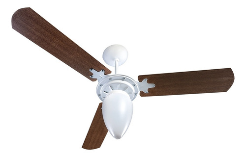 Ventilador De Teto Ventisol Wind Branco Com 3 Pás Cor  Mogno De  Mdf Tratado, 960 mm De Diâmetro 220 v