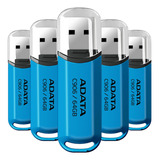 Kit 5 Memorias Adata C906 Usb 64gb 2.0 Azul Ac906-64g-rwb