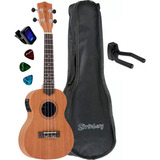 Kit Ukulele Concert Strinberg Uk06ce Elétrico C/ Afinador Cor Marrom