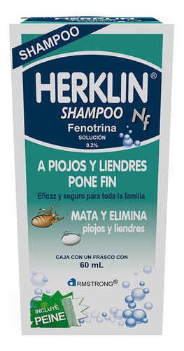  Shampoo Herklin Elimina Piojos Y Liendres  1pz
