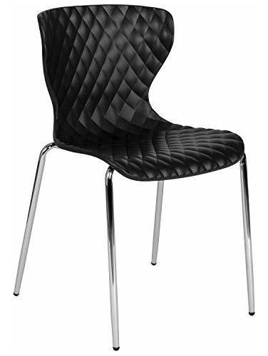 Lowell Diseño Contemporaneo Plastico Negro Silla De Pi...