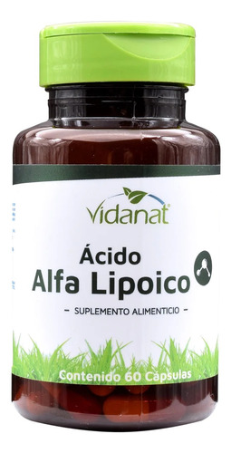 Acido Alfa Lipoico 60 Cápsulas Vidanat Suplemento Alimen