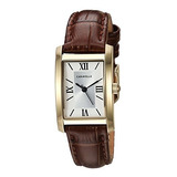 Caravelle By Bulova Classic Womens Rectangular Leather Strap