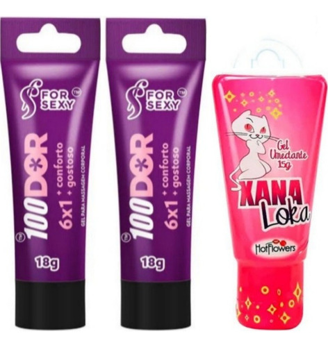 Kit Gel Lubrificante Xana Loka + Anestesico Ana 100dor 6x1