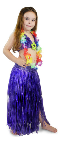 Disfraz De Hawaiana P/niña - Talla 02 A La 12