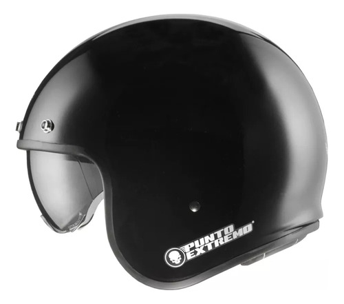 Casco Moto Abierto Punto Extremo X581 Solid Negro Brillo Um