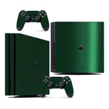 Skin Ps4 Pro Compatível Playstation Metalico Brilho Verde