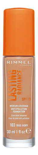 Base De Maquillaje Líquida Rimmel Lasting Radiance 30ml Color 103 - True Ivory