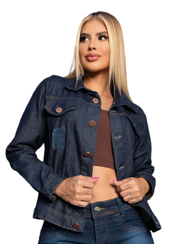 Jaqueta Jeans Feminina Unik Moda Tradicional