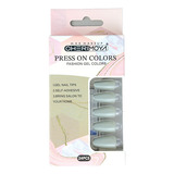 Press On Nail Tip Forma Coffin Color Gris  Cherimoya