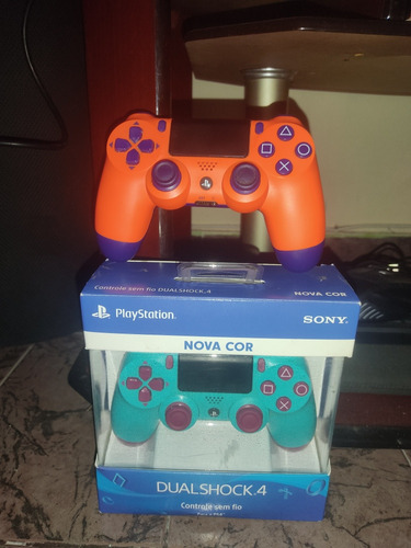 Vendo Controle Ps4 (laranja Sunset E Blueberry)