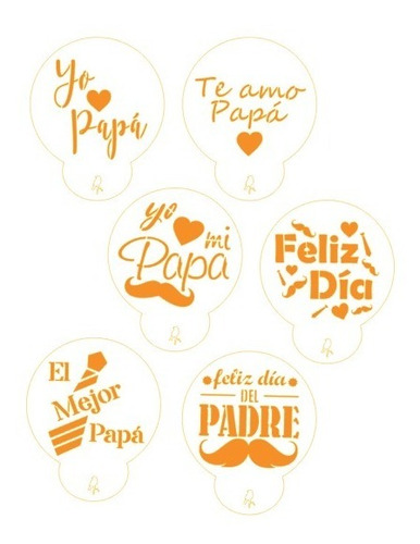 Stencil De Repostería Para Galletas Set Día Del Padre 7cm