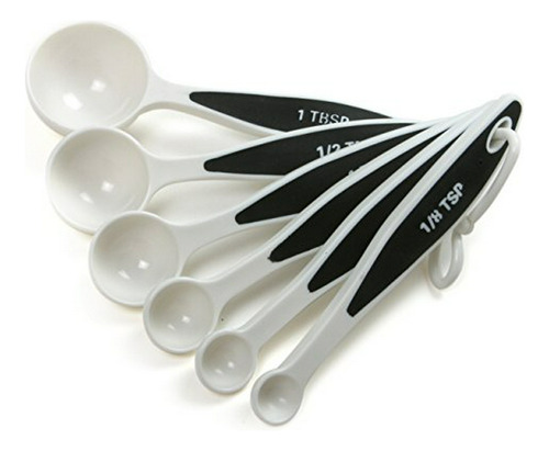 Juego De Cucharas Medidoras Norpro, Grip-ez Blanco 6 Piezas.