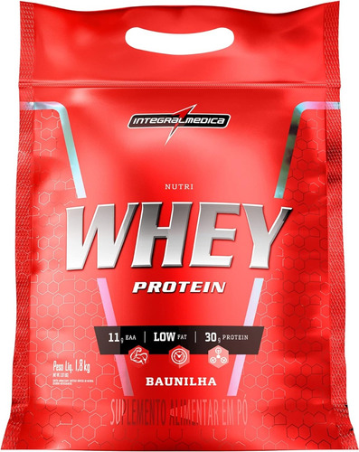 Nutri Whey Protein Refil 1,8kg Morango Integralmédica